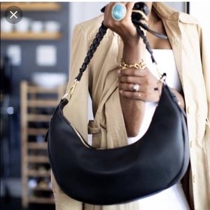 Moon shaped Vegan Leather crescent Hobo Bag- Rachel Zoe